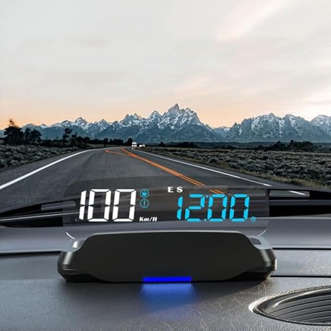 Azonee Digtial Speedometer Head Up Display C17 Windshield Speedometer Projector Digital Gps Speedometer With Speed Overspeed Water Temperature Heads Up Display For Cars Suitable For All Cars Truck - Image 2