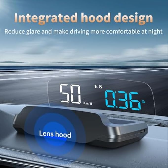 Azonee Digtial Speedometer Head Up Display C17 Windshield Speedometer Projector Digital Gps Speedometer With Speed Overspeed Water Temperature Heads Up Display For Cars Suitable For All Cars Truck - Image 3