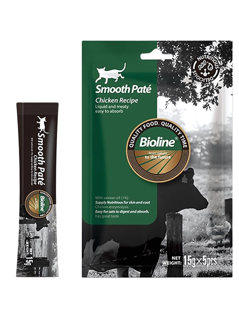 Bioline Natural Feast Smooth Pate-Chicken Recipe (15gx5pcs) - Image 1