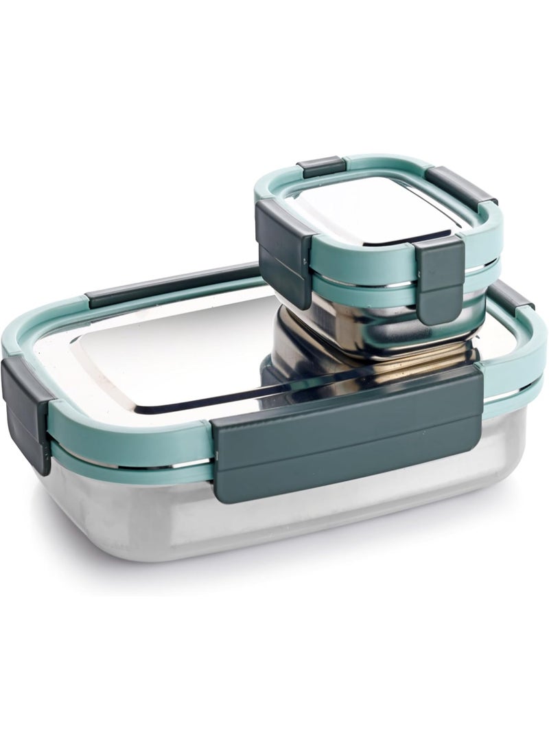 GANESH Shine Stainless Steel Airtight Leak-Proof Lunch Box for Office, School, Picnic - Color May Vary - 750 Ml  - Image 1