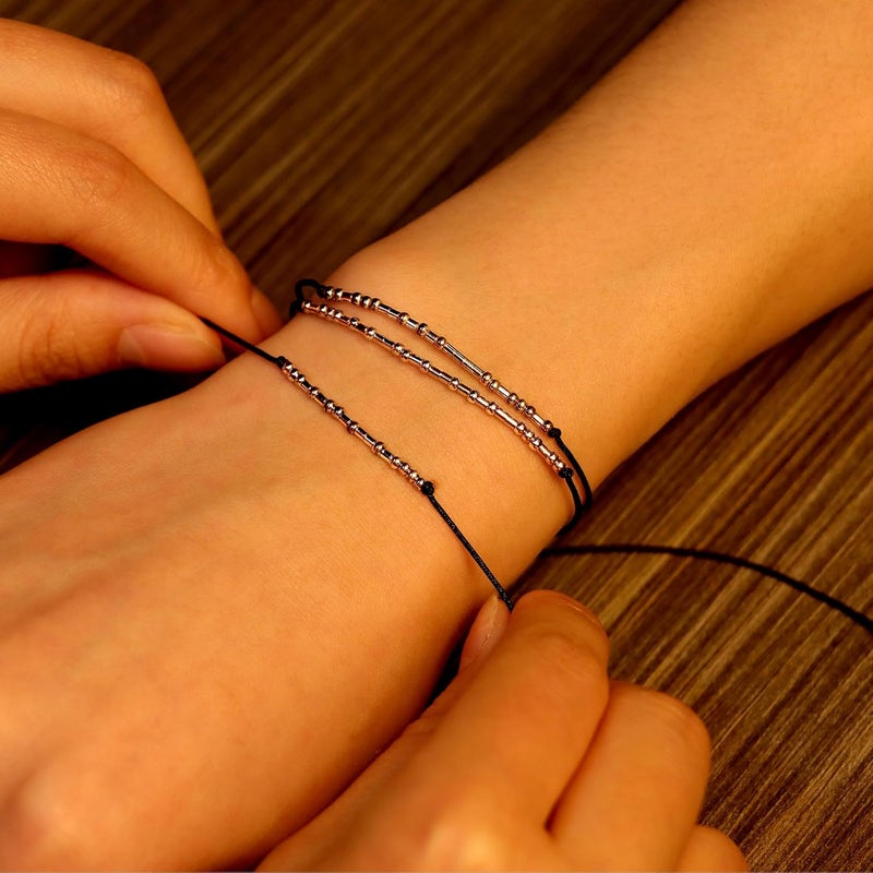 Monily Inspirational Gifts for Women Morse Code Bracelets for Women Funny Bracelet for Friend Funny Gift for Women Sterling Silver Bracelet for Women - Image 2