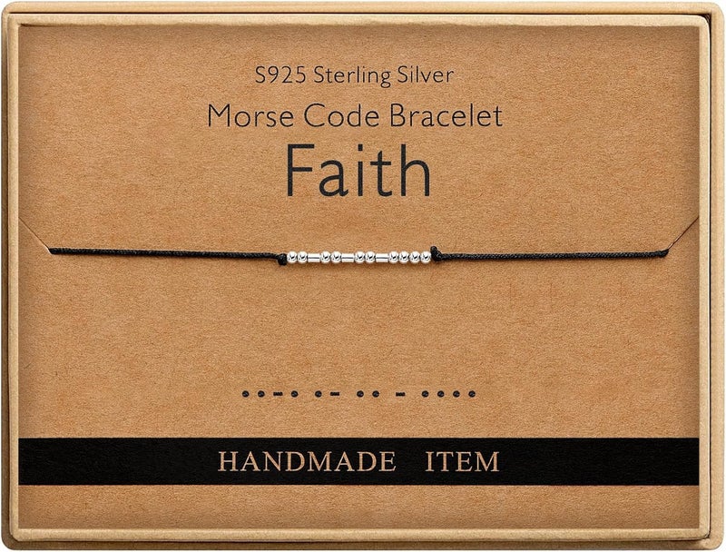 Monily Inspirational Gifts for Women Morse Code Bracelets for Women Funny Bracelet for Friend Funny Gift for Women Sterling Silver Bracelet for Women - Image 1