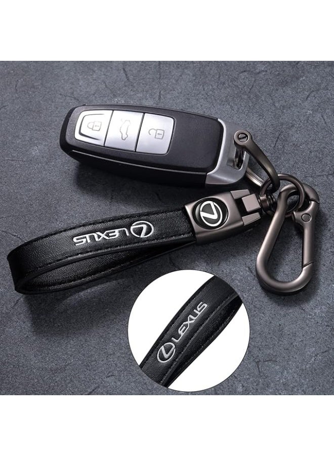 Genuine Leather Car Keychain – Soft Leather Key Ring for Men & Women | Car Key Holder Compatible with Most Key Fobs – Durable Keychain for Daily Use – Black - Image 4