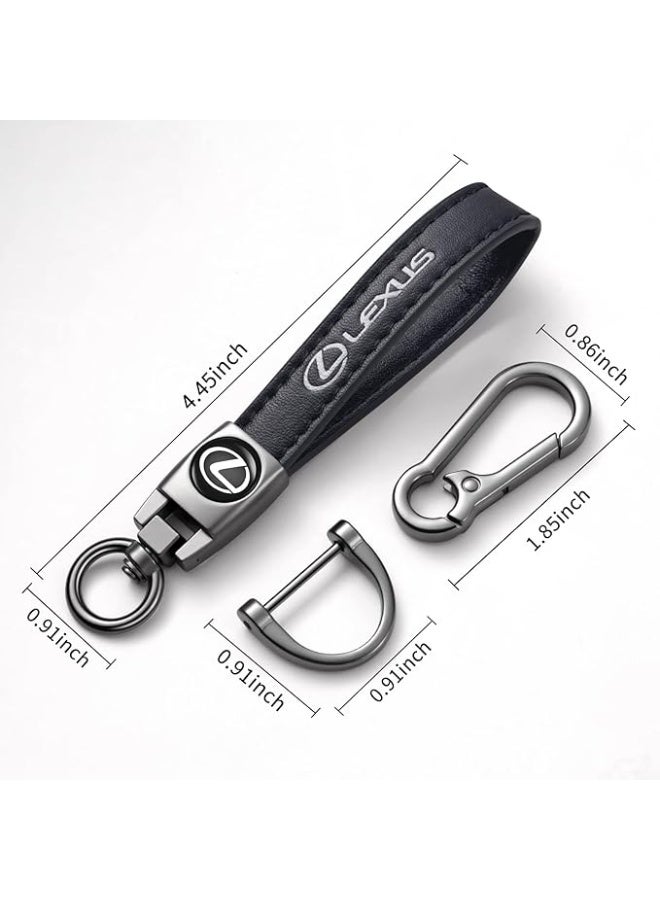 Genuine Leather Car Keychain – Soft Leather Key Ring for Men & Women | Car Key Holder Compatible with Most Key Fobs – Durable Keychain for Daily Use – Black - Image 2