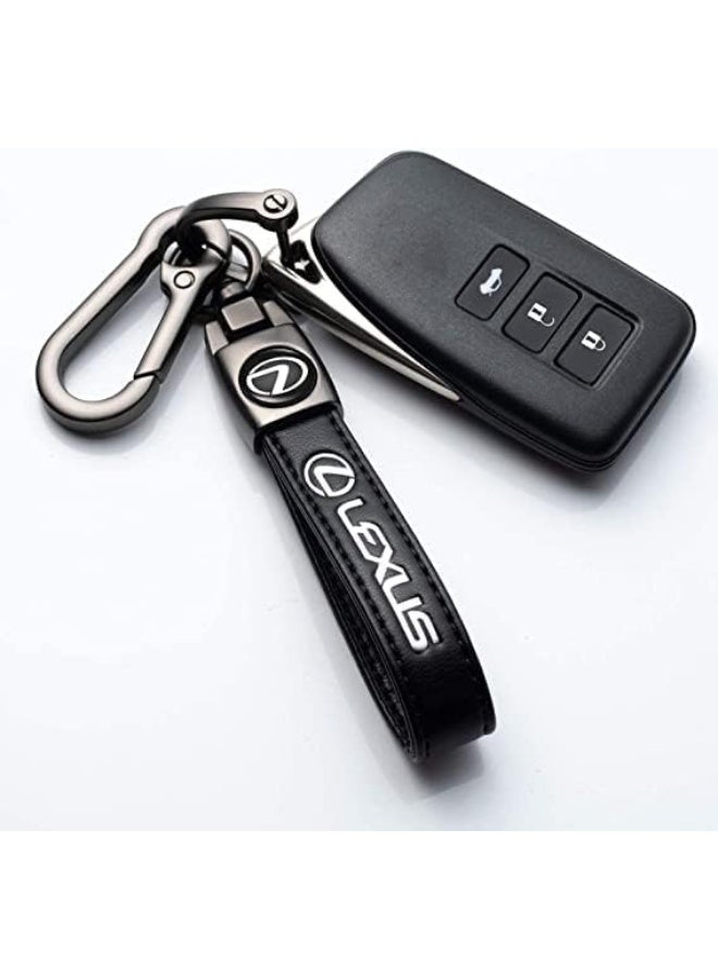 Genuine Leather Car Keychain – Soft Leather Key Ring for Men & Women | Car Key Holder Compatible with Most Key Fobs – Durable Keychain for Daily Use – Black - Image 3