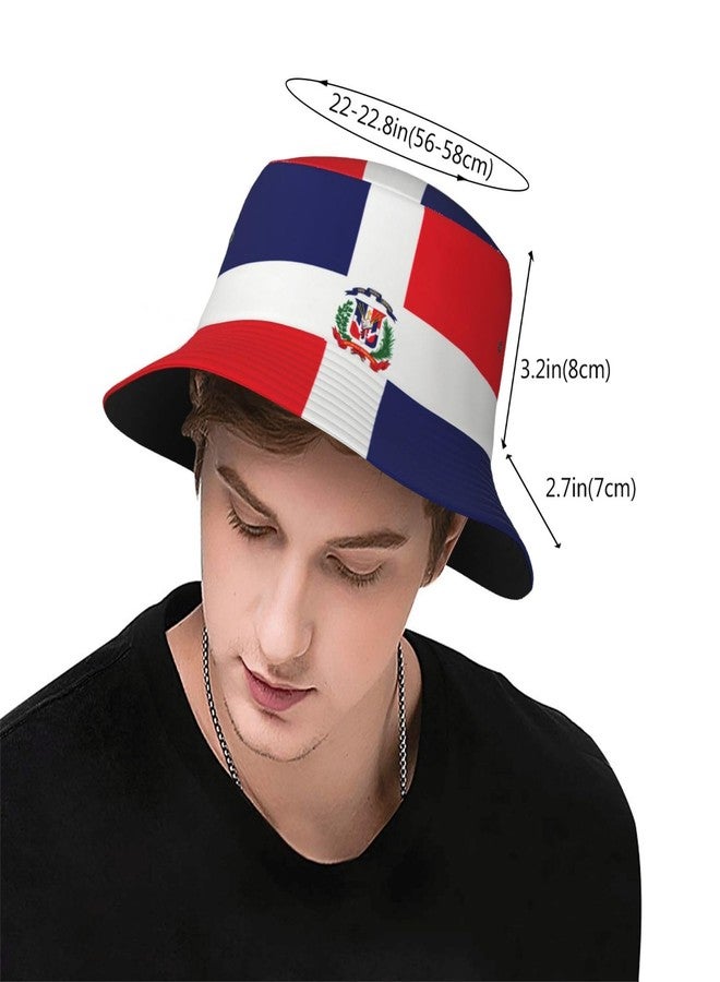 PRTYABS Cute Dominican Flag Bucket Hat for Women Men Flag Sun Hat for Outdoor Packable Travel, Beach, Fishing Cap - Image 3