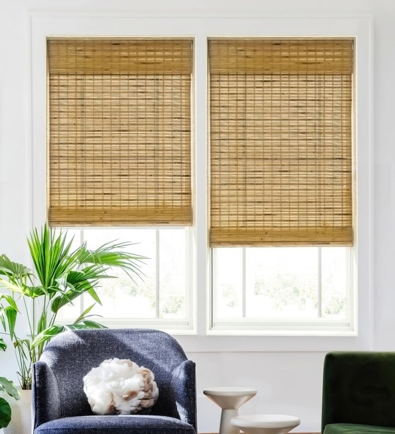 LazBlinds No Tools No Drill Cordless Bamboo Roman Shades, Light Filtering Window Treatment, Roll Up Bamboo Blinds for Windows 35'' W x 64'' H, Dali Native - Image 4