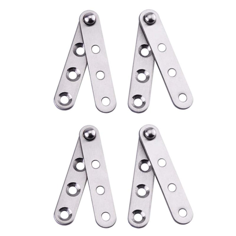 DEEKOUDT 4 Piece Stainless Steel 360 Degree Rotating Concealed Hinges, Door Pivot Hinges Stainless Steel Drawer Window Door Fittings for Door Cabinets Cabinet (Small) - Image 1