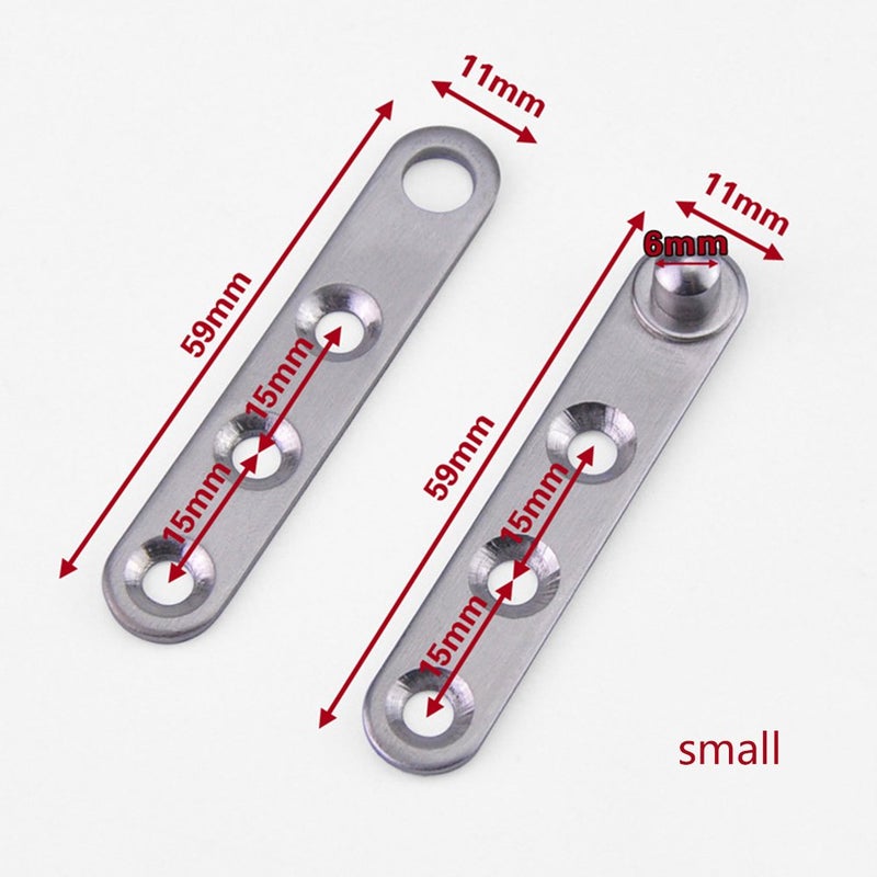 DEEKOUDT 4 Piece Stainless Steel 360 Degree Rotating Concealed Hinges, Door Pivot Hinges Stainless Steel Drawer Window Door Fittings for Door Cabinets Cabinet (Small) - Image 2