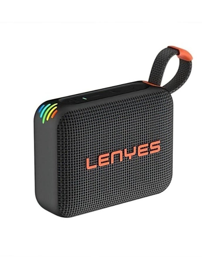 Lenyes S216 Bluetooth Portable Speaker 6W, IPX7 Waterproof Wireless Speaker with Deep Bass, Bluetooth 5.3, TWS Stereo Pairing, TF Card Support & Carry Strap, Compact Lightweight Speaker – Black - Image 1