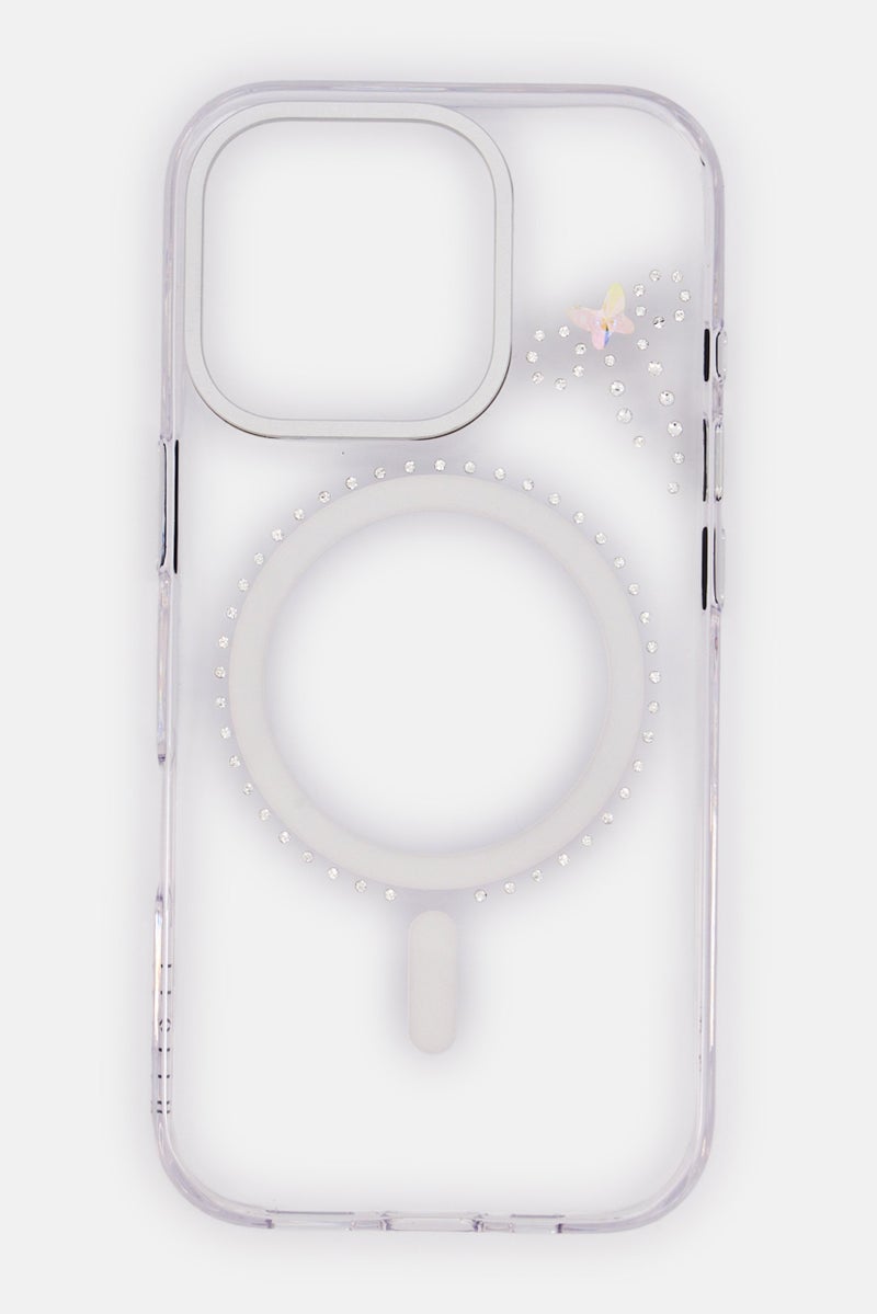 LEVELO iPhone 16 Pro Butterfly Magsafe Protective Case, Transparent - Image 1