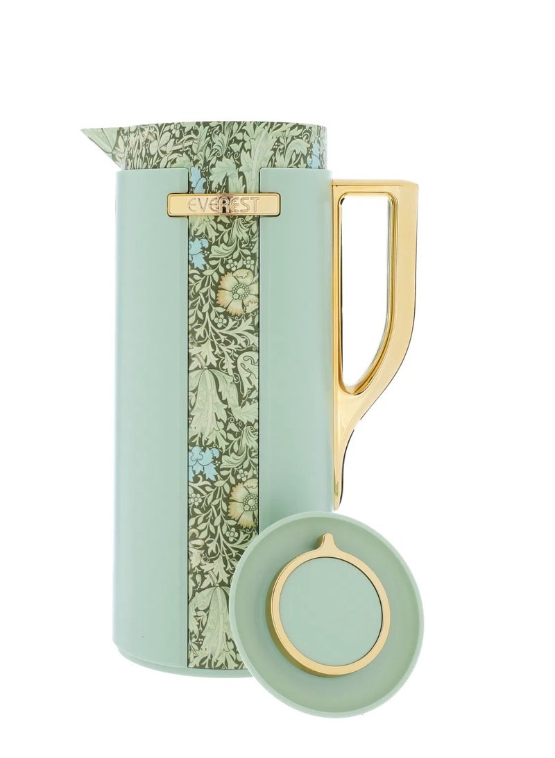 السيف غاليري ترمس وداد إفرست، 1 لتر، مشجر، يد ذهبي، حافظة داخلية زجاج حراري، هيكل خارجي بلاستيك - أخضر فاتح - Image 2