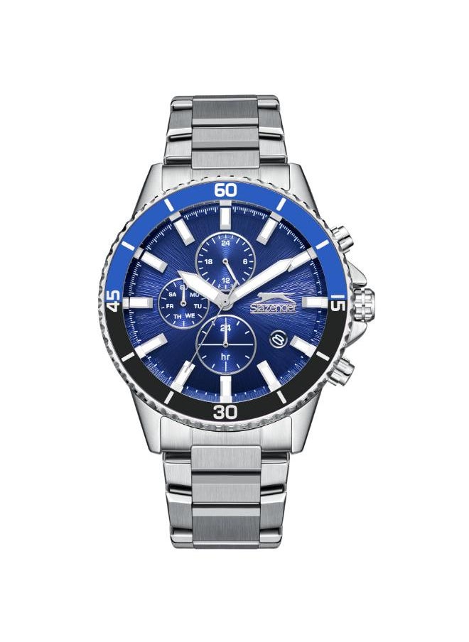 Slazenger SLAZENGER SL.9.2410.2.05 Men's Multi Function Display Watch & Metal Strap Silver  - Image 1