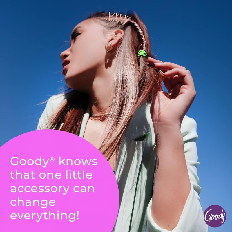 Goody Ouchless 4 mm Braided Elastics - 10 Count in Black for All Hair Types - Image 4