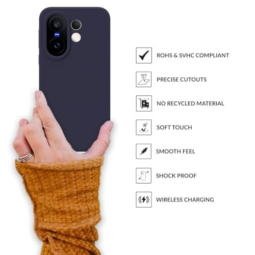 SPRIG Compatible with Vivo X200 FE Premium SilkTone Back Cover Drop Tested Shock Proof Mobile Case for Men, Women, Boys and Girls with Camera Protection (Midnight Blue) - Image 4