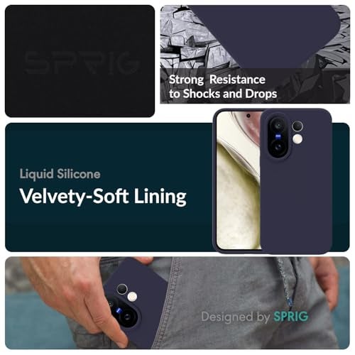 SPRIG Compatible with Vivo X200 FE Premium SilkTone Back Cover Drop Tested Shock Proof Mobile Case for Men, Women, Boys and Girls with Camera Protection (Midnight Blue) - Image 2