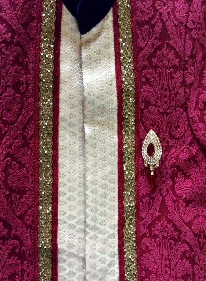FURE Red Drop Bead Brooch - Image 3