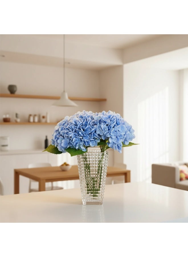 3 قطع زهور الهيدرانجيا الاصطناعية باللون الأزرق الفاتح - زهور وهمية بلمسة حقيقية ومُرطبة لزينة المنزل، مركز طاولة الحفل، زينة الحفلة والخلفية للتصوير - Image 5