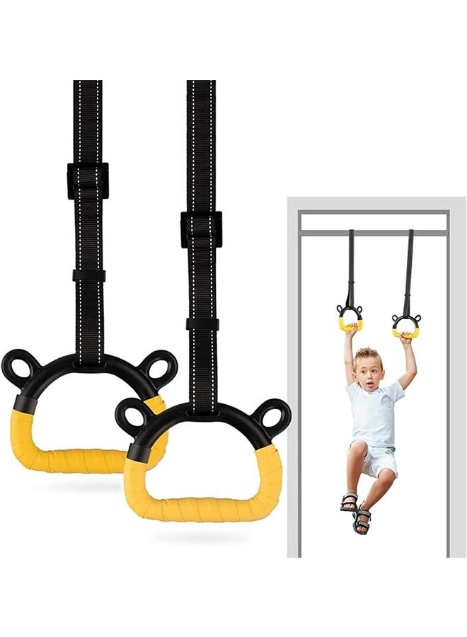 Kids Gymnastic Rings Pull Up Rings, for Chlidren Exercise, Kids Home Indoor Pulling Rings for Physical Training, Load Bearing 100kg - Image 1