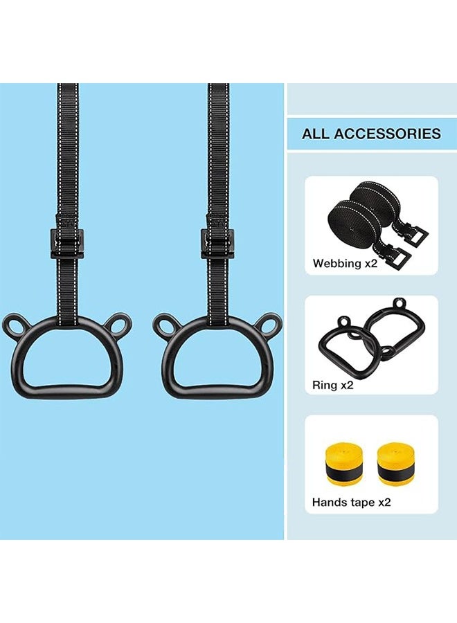 Kids Gymnastic Rings Pull Up Rings, for Chlidren Exercise, Kids Home Indoor Pulling Rings for Physical Training, Load Bearing 100kg - Image 3