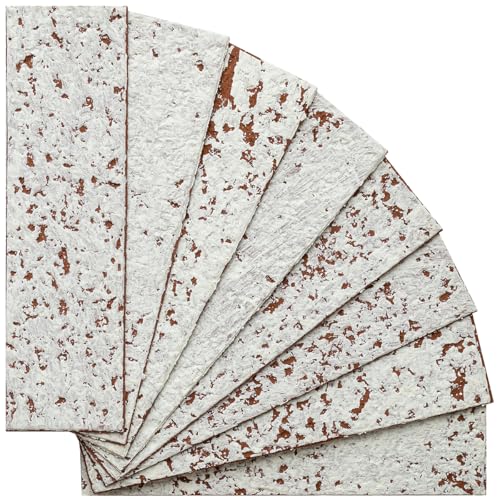 TORURAL 100 Whitewash Red Faux Brick Wall Tiles, 3D Thin Brick Veneers for Bedroom, Bathroom, Kitchen, Fireplace and Fence Wall Panels (14.2 sq ft) - Image 3