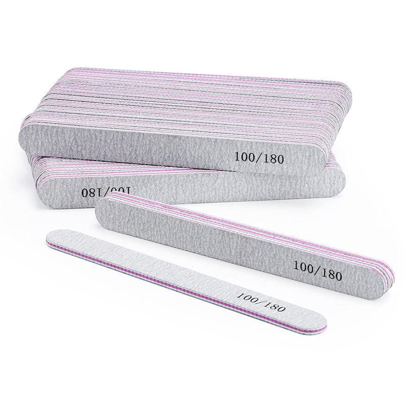 B-LADY BLADY 50Pcs Nail Files Double Sided Emery Board 100180 Grit Washable Manicure Pedicure Grooming Tool Nail Buffer Block - Image 1