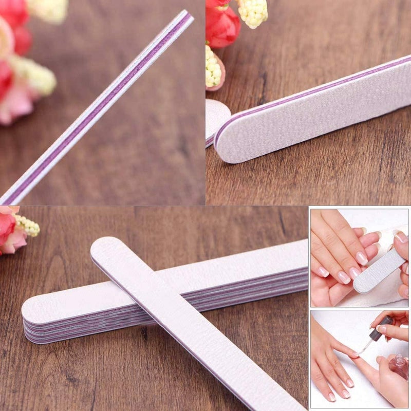 B-LADY BLADY 50Pcs Nail Files Double Sided Emery Board 100180 Grit Washable Manicure Pedicure Grooming Tool Nail Buffer Block - Image 4