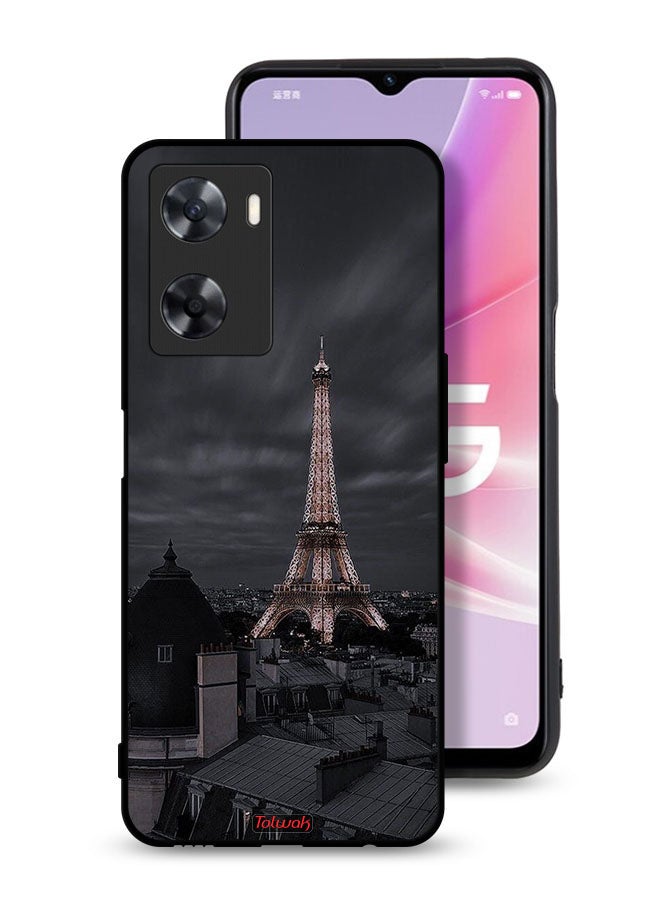 Tolwak Oppo A77 4G Protective Case Cover Eiffel Tower In Night - Image 1