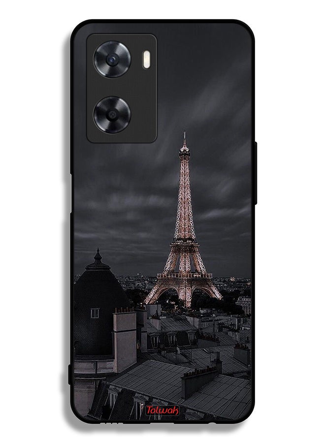 Tolwak Oppo A77 4G Protective Case Cover Eiffel Tower In Night - Image 2