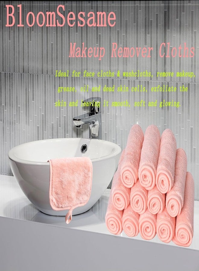 BloomSesame Makeup Remover Cloths for Face, Eye, Lips - Reusable Makeup Remover Pads Soft Microfiber Facial Cleansing Cloths 6 x 12 inch 6 Pack (Coral) - Image 3