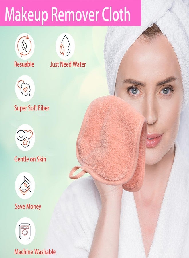 BloomSesame Makeup Remover Cloths for Face, Eye, Lips - Reusable Makeup Remover Pads Soft Microfiber Facial Cleansing Cloths 6 x 12 inch 6 Pack (Coral) - Image 2