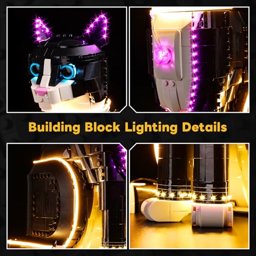 Kyglaring LED Light Kit Compatible with Lego Tuxedo Cat 21349 Building Blocks Upgrade Touch Control Dimming Lights Only No Model Set Touch Version - Image 5
