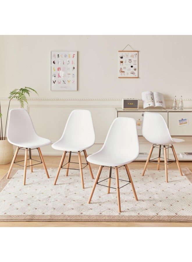 Set of 6 Scandinavian Dining Chairs with Solid Beech Wood Legs, Ergonomic Kitchen & Dining Chairs for Home, Office and Dining Room - Image 5