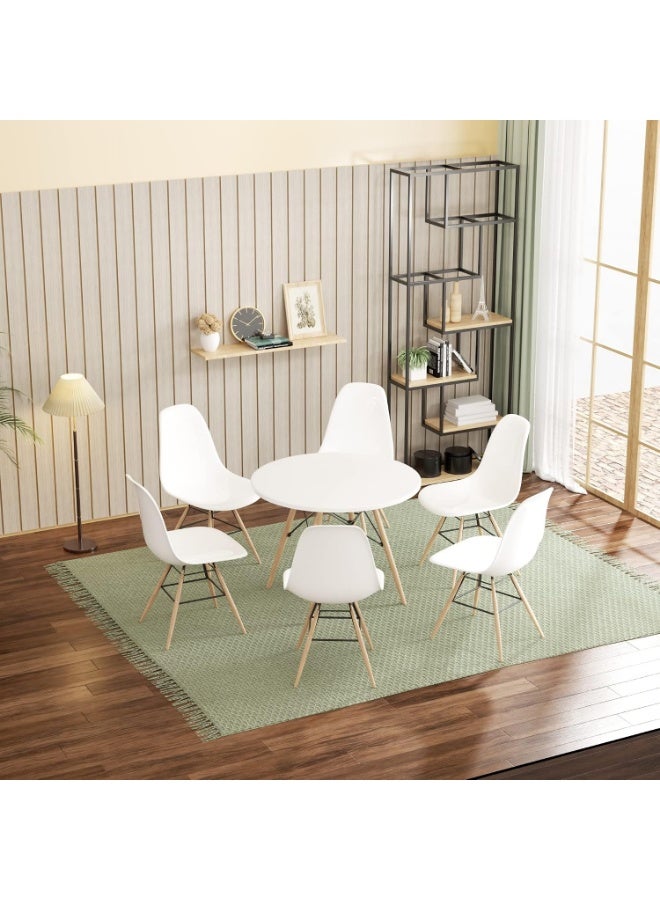 Set of 6 Scandinavian Dining Chairs with Solid Beech Wood Legs, Ergonomic Kitchen & Dining Chairs for Home, Office and Dining Room - Image 4