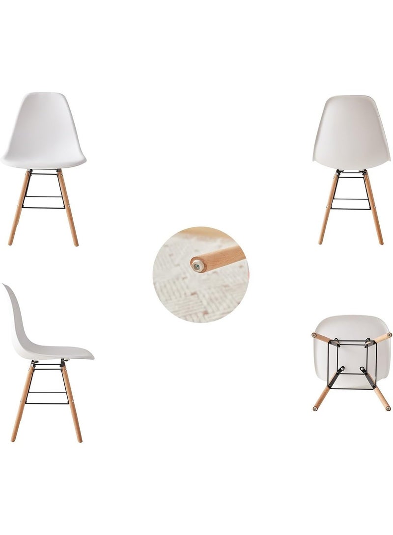 Set of 6 Scandinavian Dining Chairs with Solid Beech Wood Legs, Ergonomic Kitchen & Dining Chairs for Home, Office and Dining Room - Image 2