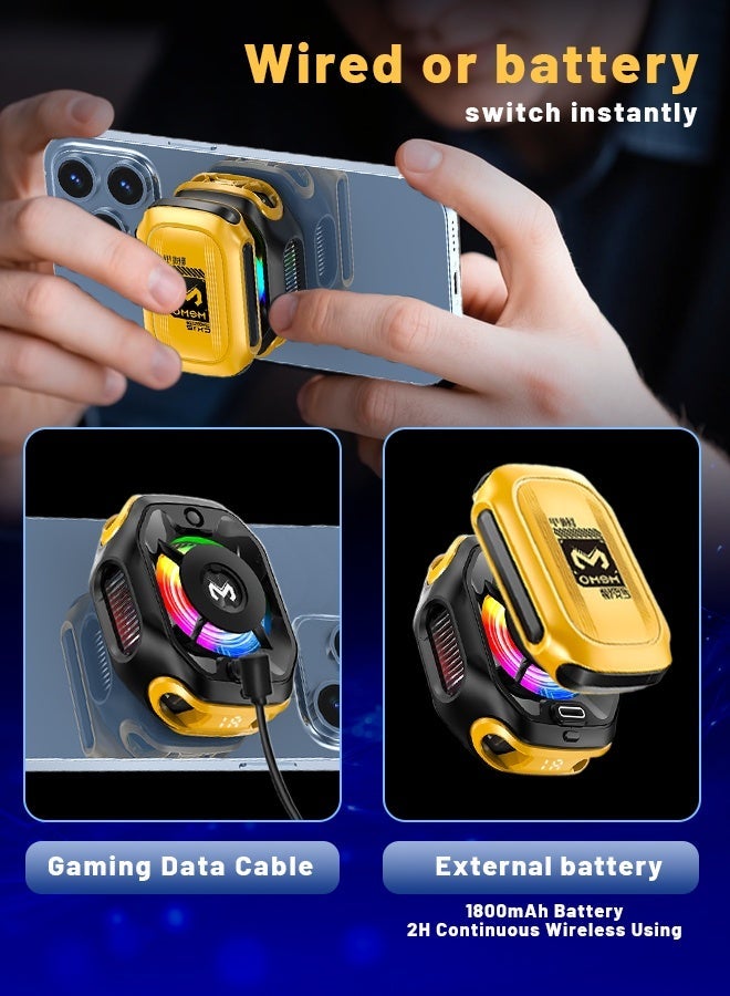 general Phone Cooler (Magnetic) : 5 Minute 12°C Cooling Rechargeable Semiconductor Mobile Cooling Fan with RGB LED & Temp Display 6-Blade Fan for Gaming/TikTok Phone Cooler – Dual Power(Wireless or plug in), 5 Min 12°C Rapid Semiconductor Cooling Fan for Mobile with Rechargeable Magnetic Design, RGB LED, Temp Display Mobile Cooling Fan for Moblie Gaming/TikTok - Image 2