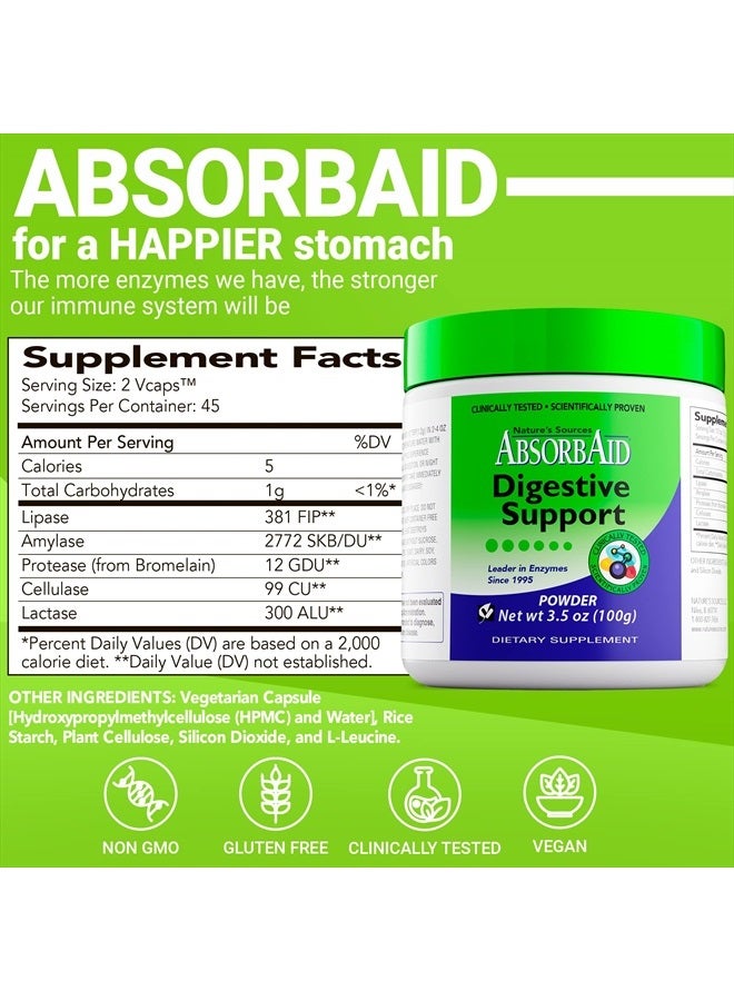 AbsorbAid إنزيمات الهضم 100 جرام، مثبتة لزيادة امتصاص العناصر الغذائية الحيوية بنسبة تصل إلى 71% - Image 3