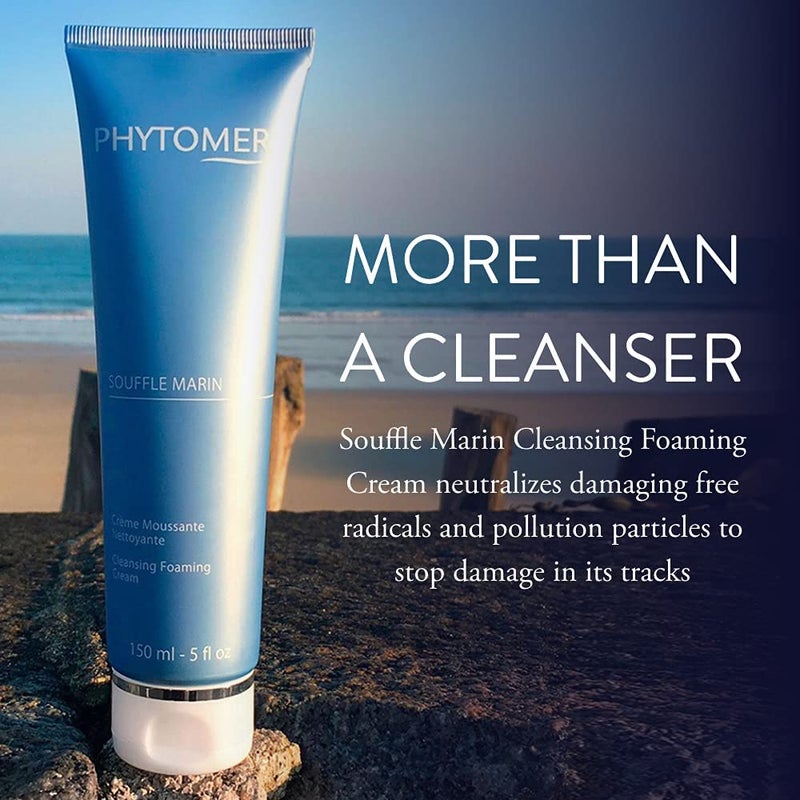 PHYTOMER Souffle Marin Foaming Facial Cleanser Cream | Moisturizing Face Wash Renews Dull Skin | Gentle, Light-as-Air Foaming Exfoliator | Natural Ingredients, Sustainable & Eco-Friendly | 150 ml - Image 4