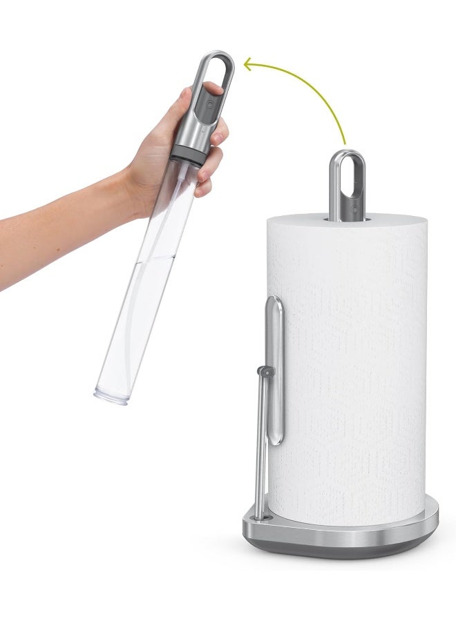 simplehuman حامل مناديل ورقية بسيط من simplehuman مع مضخة رذاذ، فولاذ مقاوم للصدأ مصقول - Image 1