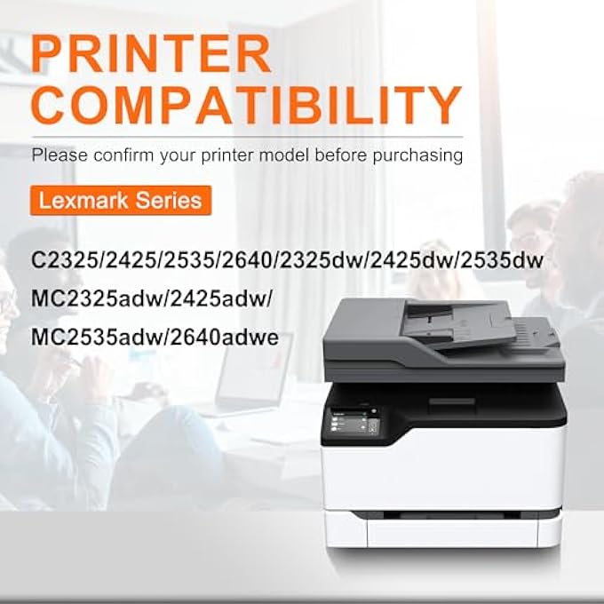 خراطيش حبر معاد تصنيعها بديل لطابعة ليكسمارك C2320K0 C2320C0 C2320M0 C2320Y0 C2325DW C2325 MC2325ADW C2535DW MC2535ADWE C2425DW MC2425ADW MC2640ADWE - Image 3