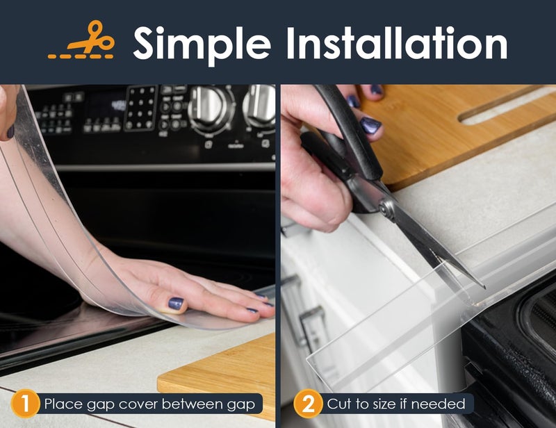 Linda's Essentials Lindaâ€™s Essentials Silicone Stove Gap Covers (2 Pack), Heat Resistant Oven Gap Filler Seals Spaces Between Stovetop and Counter, Easy to Clean Stove Side Guard (25 Inches, Clear) - Image 5