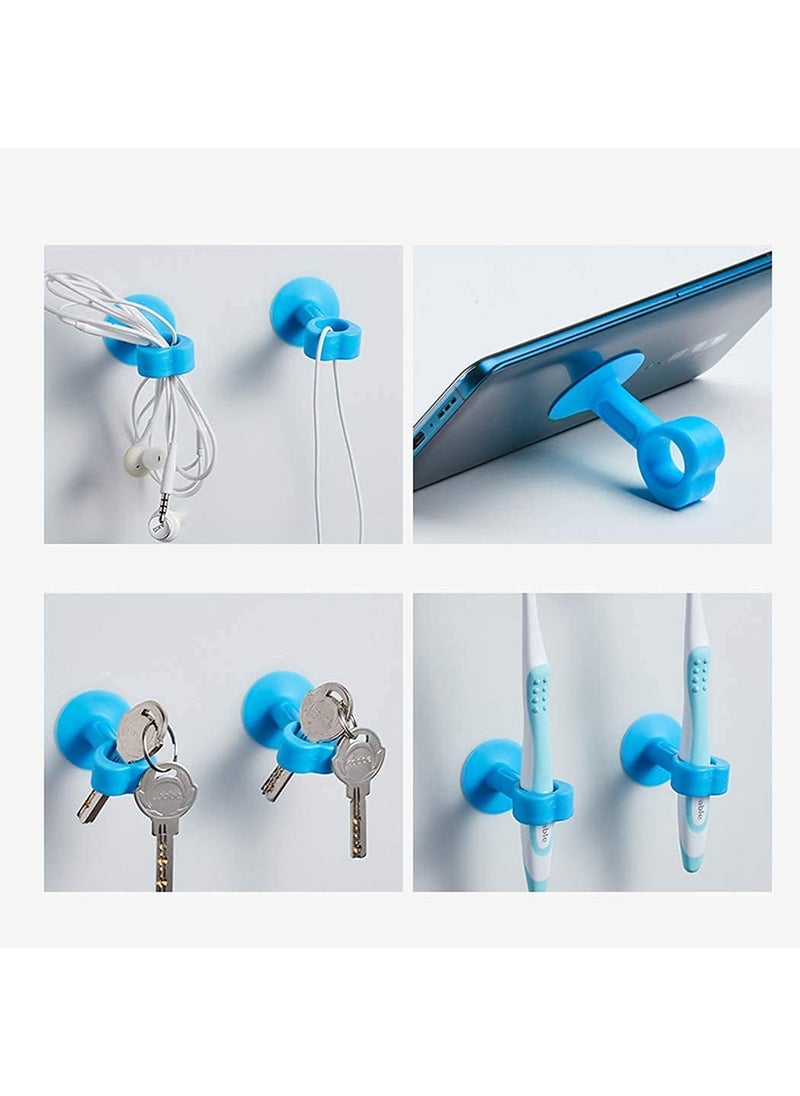 SOCATHEY SOCATHEY Silicone Door Stopper Set Multipurpose SelfSucking Door Handle Bumper Cable Organizer Mobile Stand Key Holder Multicolor 1  - Image 5