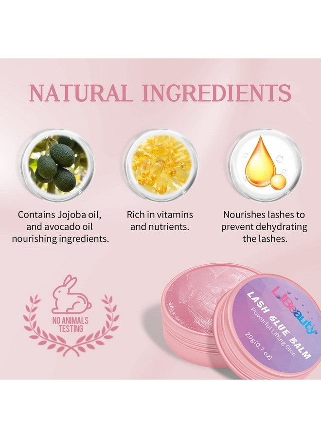 Libeauty Lash Glue Balm Lash Lift Adhesive 0.71Oz20G Strong Sticky Fruit Flavor Eyelash & Eyebrow Perm Glue Balm For Long Lasting Individual Brow Lamination Gel - Image 3