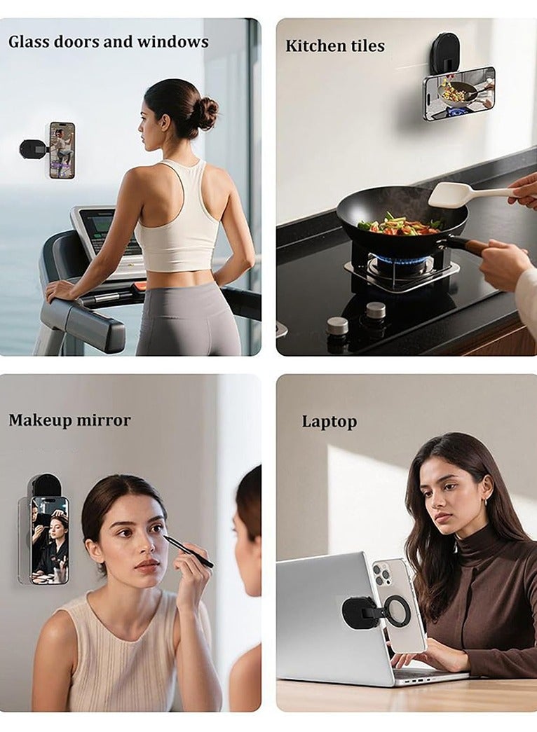 O Ozone 3-in-1 Suction Magnetic Phone Holder 2026 Foldable 360° Rotatable MagLock Mount Strong Suction Gym Car Dashboard Kitchen Office Phone Stand Holder - Image 5