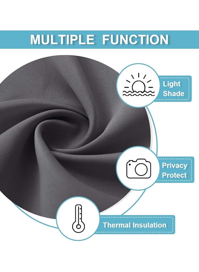 erorex Blackout Door Curtain Privacy Thermal Insulated Tricia Door Window Curtains For Patio French Front Sidelight Curtain Tie Up Shade W26 X L69 Inch 1 Panel Gray - Image 4