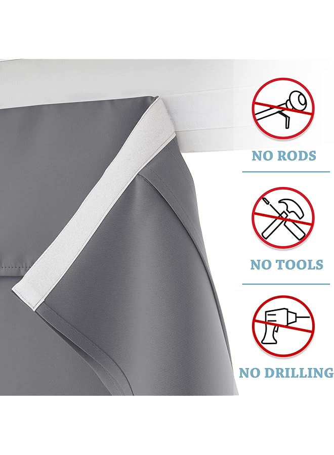 erorex Blackout Door Curtain Privacy Thermal Insulated Tricia Door Window Curtains For Patio French Front Sidelight Curtain Tie Up Shade W26 X L69 Inch 1 Panel Gray - Image 2