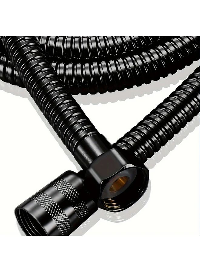 150cm Flexible Metal Shower Hose Black Explosion Proof Bathroom Accessory For Bidet Sprayer And Pet Washing - Image 4