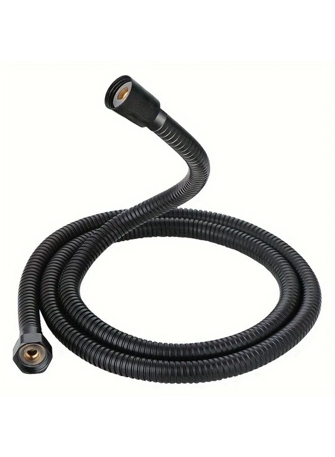 150cm Flexible Metal Shower Hose Black Explosion Proof Bathroom Accessory For Bidet Sprayer And Pet Washing - Image 1
