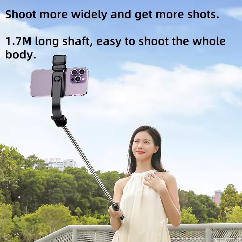 TARAVEE -62 inch Extra Long,Selfie Stick with Tripod Stand, 360 Degree,with LED Light, selfi Stick for Mobile Phone/iPhone/GoPro/Camera,Bluetooth Selfie Stick with BT Remote Control-Black - Image 2