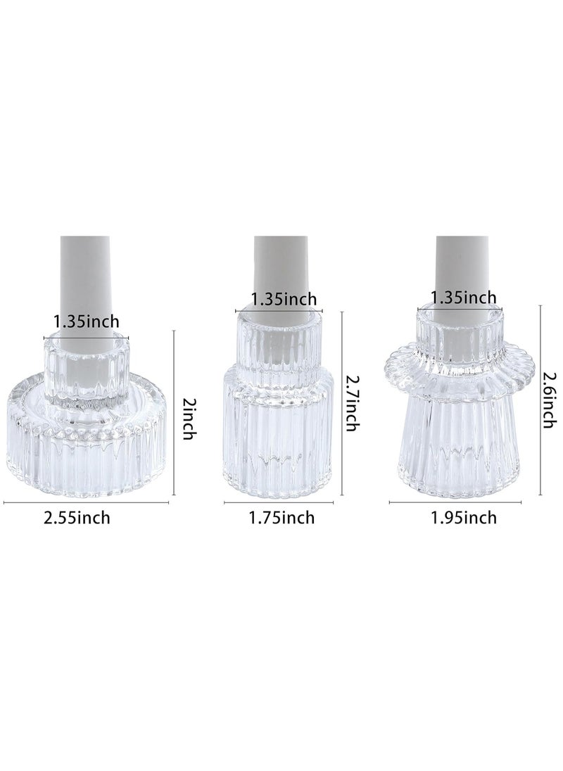 Generic 3 Piece Transparent Glass Candle Holder For Party Wedding  - Image 5